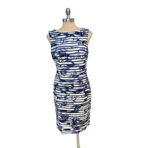 Cache Sleeveless Watercolor print Sheath Bandage Dress Size 8